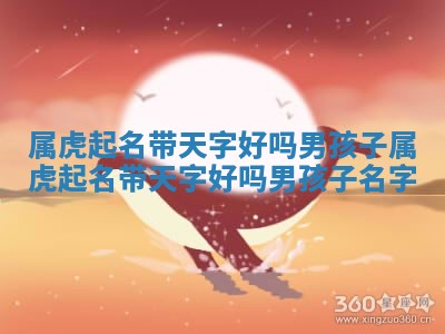 属虎起名带天字好吗男孩子 属虎 📶 起名带天字 🎱 好吗男孩子名字